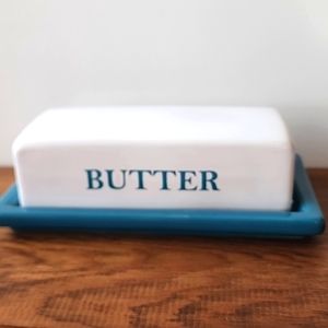 ☆Mainstays, Turquoise Ceramic Butter Tray.☆
